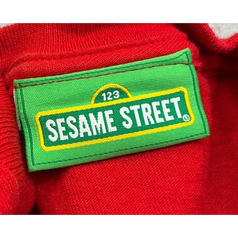 Sesame Street Vintage Elmo Big Face Graphic‎ T-Shirt Red Large 2009 Streetwear